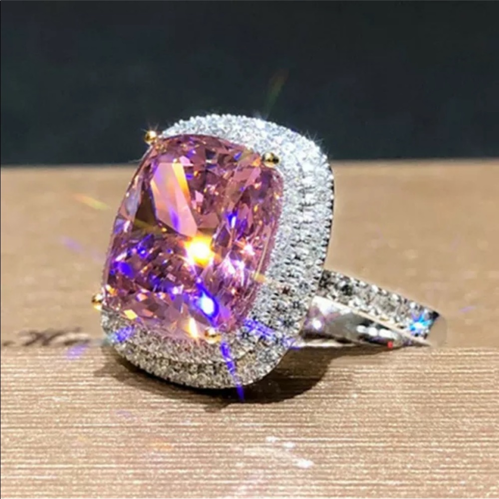 Sterling Silver Pink Sapphire Statement Ring - Picture 3 of 6